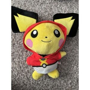 Build A Bear Pokemon Pichu (Baby Pikachu) Soft Plush Toy - w/ Pokeball Hoody